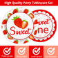 Gisgfim 96 Pcs Strawberry Birthday Party Supplies Paper Plates Napkins Strawberry 1St Birthday Tableware Set Summer Sweet Berry
