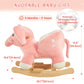 Funlio Elephant Baby Rocking Horse For Toddlers 6 Months To 3 Years, Cute & Graceful Pink Elephant Rocker For Baby Girl, Stuffed Plush Ride-On Rocking Animal, Easy To Assemble, Cpc & Ce Certified