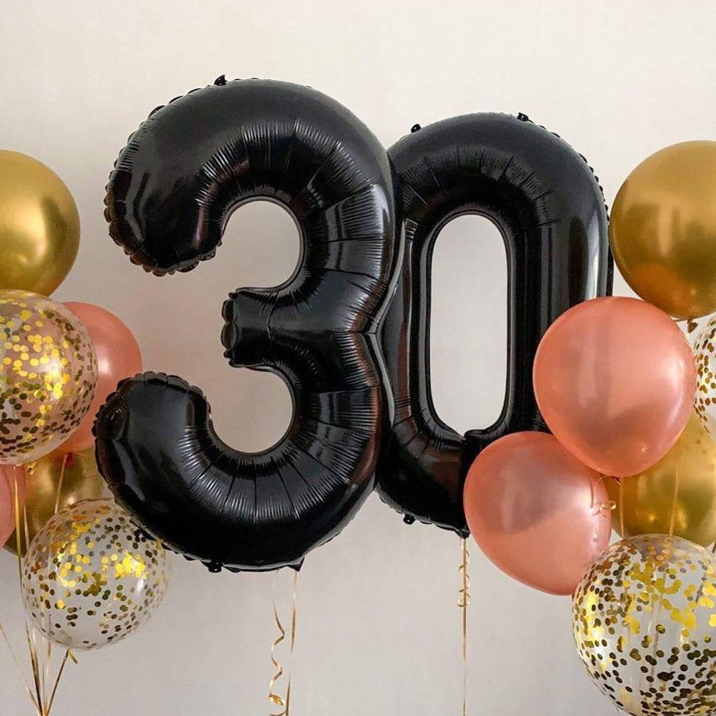 40 Inch Black 40 Number Balloons Giant Jumbo Huge 40 Foil Mylar Helium Number Digital Balloons Black Birthday Mylar Digital Ball