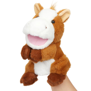 Easfan Horse Hand Puppet With Movable Mouth Interactive Storytelling Cute Soft Plush Toy Creativity And Imagination Easter Chris