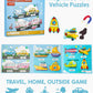 Magnetic Puzzles For Toddlers 1-3, Travel Puzzles Games For Kids Ages 1 2 3 4 5, Traffic Car Activities Toy Jigsaw Puzzles Book
