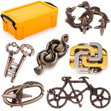 Brain Teaser Puzzles for mature-themeds 6pcs Logic Metal Puzzle for mature-themed Kid Toy Lock Puzzles Gift for mature-themedsTeenagers