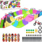 Momsiv Finger Skateboard Park Kit, 57Pcs Finger Skateboard Park Set With 6 Finger Skateboards For Kids 31 Ramps And 1*Bicycles, Large Finger Skateboard Park Training Gift Toy For Ages 6+