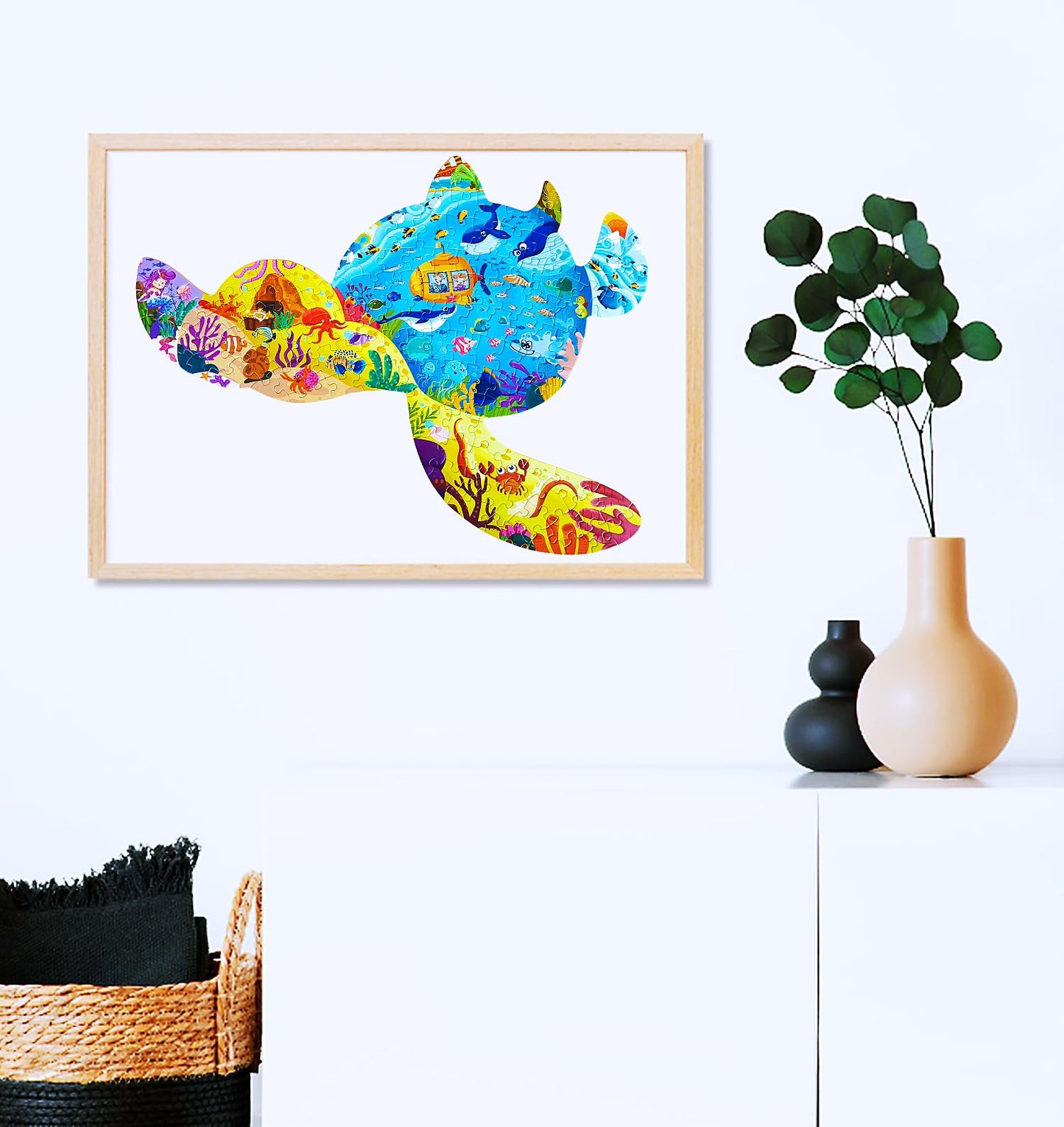 Tpqka Puzzles For Kids Ages 4-8,8-10 And Adults,136 Pieces Turtles Animal Shaped Jigsaw Puzzle Educational Toys Gift For Boys Girl Age 4 5 6 8 Birthday Easter Party Favor