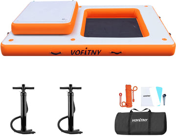 Vofitny Large Inflatable Floating Dock Water Mat Platform Island Lake Floats For Adults Up To 8 Person Water Recreation