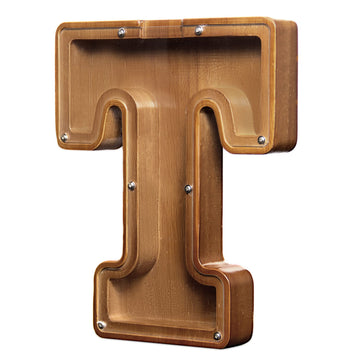 Aorcmitn Large Wooden Letter Coin Personalized Piggy Bank For Boys Girls Kids Toddler Adults Money Bank Best Gift For Friends (9.2 Inch-T)