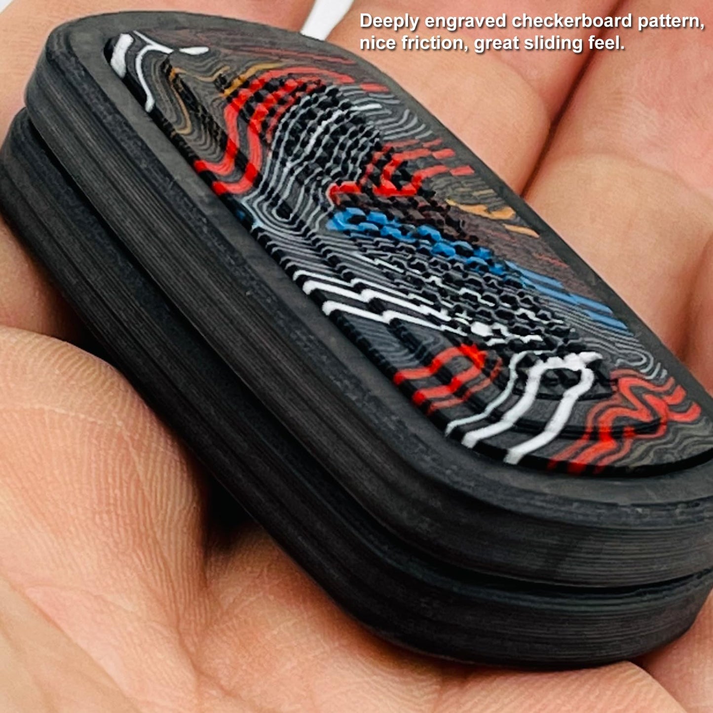 DjuiinoStar Silent Fidget Slider (Carbon Fiber + Glass Fiber)  CNC Machined Free-Floating Push Slider  Addictive Magnetic Toy  Help to Relieve Stress  Best Gift for Fidget Fans DFS-47