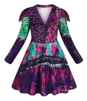 Wonderbabe Girls Halloween Dress Up Costume Kids Cosplay Long Sleeve Zipper Jacket Dress Size 5-6T