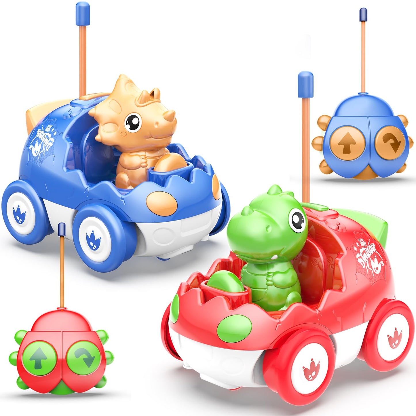 Yeaye Toddler Remote Control Car, 2 Pack RC Cars for Toddlers 18 Months, Toddler Toys for Kids Age 2 3 4 5 Years Old, Birthday G