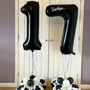 40 Inch Black 17 Number Balloons Giant 17 Balloons Black Birthday Balloons 17Th Birthday Anniversary Events Party Decorations Su