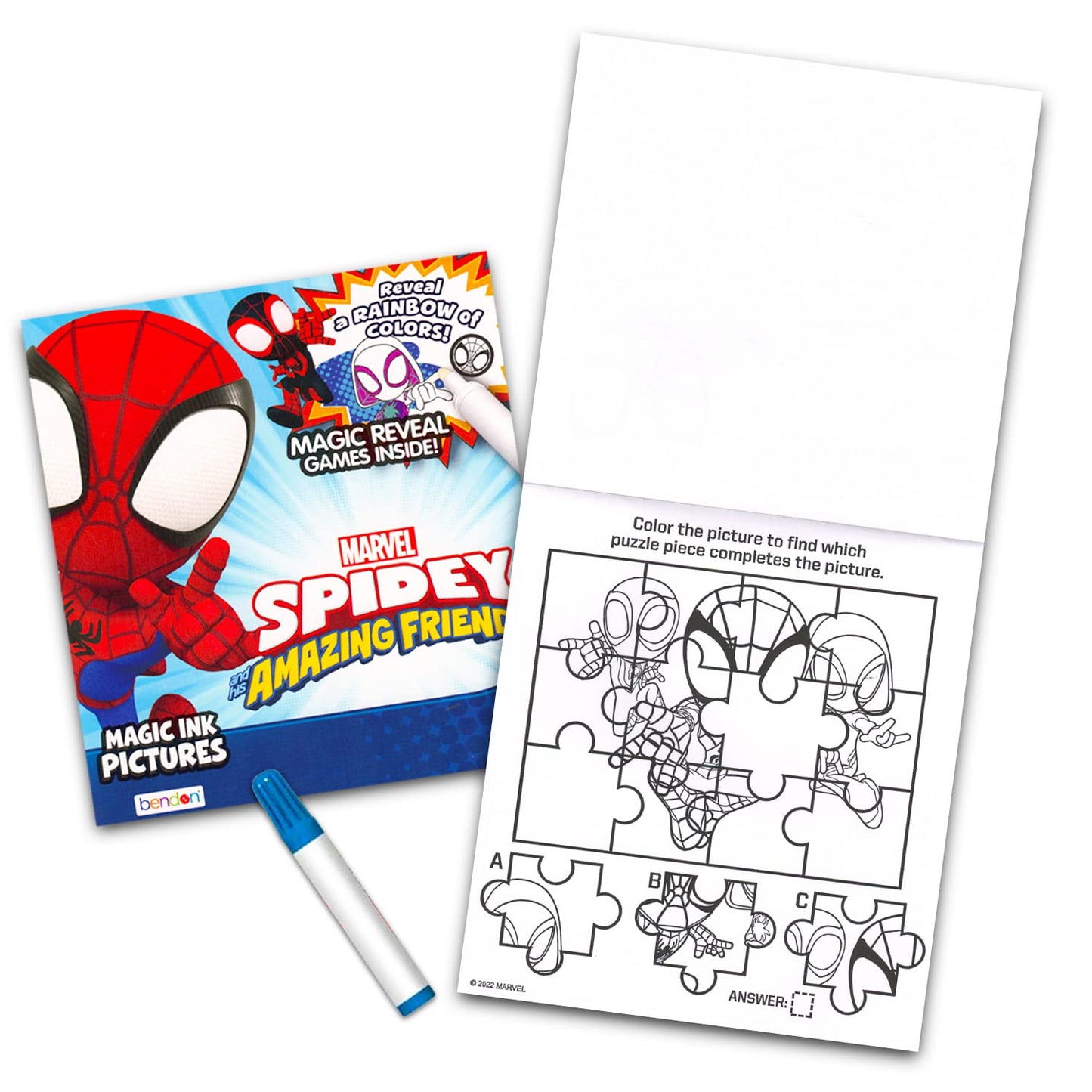 12 Mess Free Imagine Ink Coloring Book Set for Kids - Bulk Bundle with 12 No Mess Coloring Books, Barn Bots Stickers and Door Ha