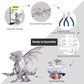 Piececool 3D Metal Puzzle Model Kits- Dragon Flame Metal Building Kit For Adults, Brain Teaser Diy 3D Dragon Puzzles Model Kits Stem Toys For Teens Men Family, 115 Pcs
