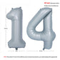 40 In Matte Gray Number Balloons Helium Foil Mylar Balloon Birthday Party Banquet Decoration 14