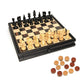 We Games Russian Style Chess & Checkers Game Set Weighted Chessmen & Wood Board - 15 In.