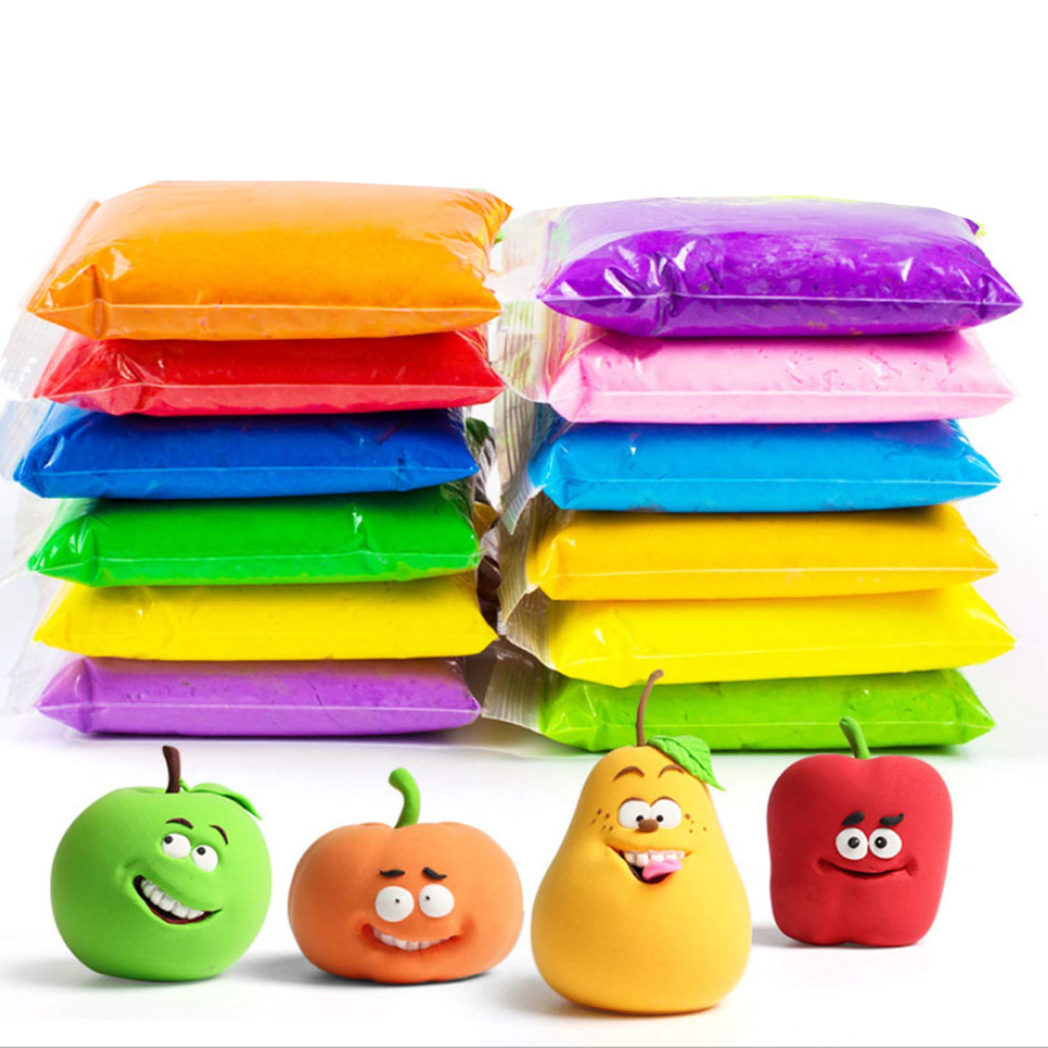 Kidzoo Kids Super Light Clay Set Of 12 Different Colourful Pieces  Never Dries Easy And Soft To Use Art Set