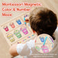 Adena Montessori Magnetic Color & Number Maze - Montessori Wooden Color Matching Learning Counting Puzzle Board