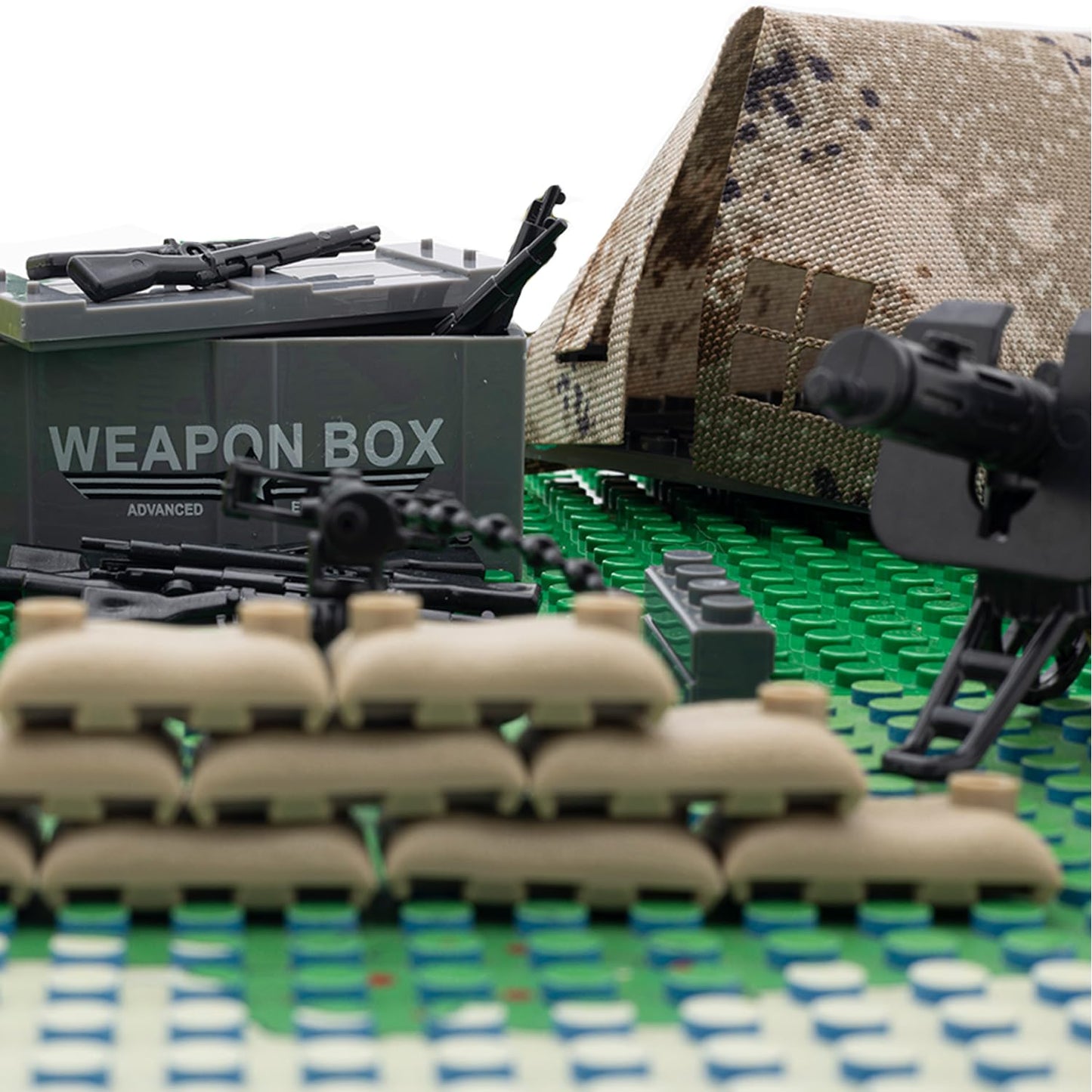 HIMIRICH WW2 Military Tent Building Blocks Model  Military  Toys for Kids 3+ Years  Compatible with Mini Figure Brick Toy(Khaki)