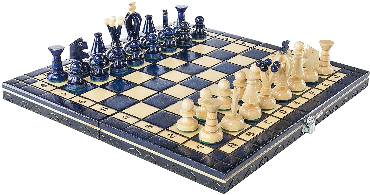 Chess and games shop Muba Beautiful Handcrafted Wooden Chess Set with Wooden Board and Handcrafted Chess Pieces - Gift idea Prod