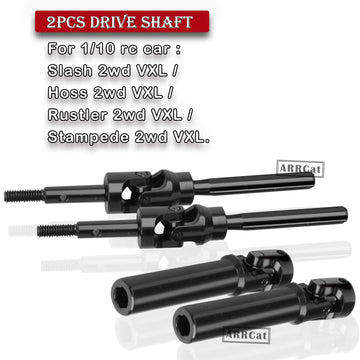 2PCS Rear Stainless Steel Drive Shaft CVD Upgrades Part for 1/10 Stampede VXL 4X4 2WD,Rustler VXL 4X4 2WD,Slash VXL 4X4 2WD,Hoss