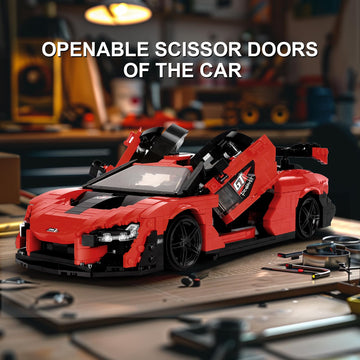 Mould King 10007 Super Car Moc Building Blocks Kit, 1:12 Scale Sports Car Model Toys For Kids To Build, Collectible Car Set For Adults (1182 Pcs)