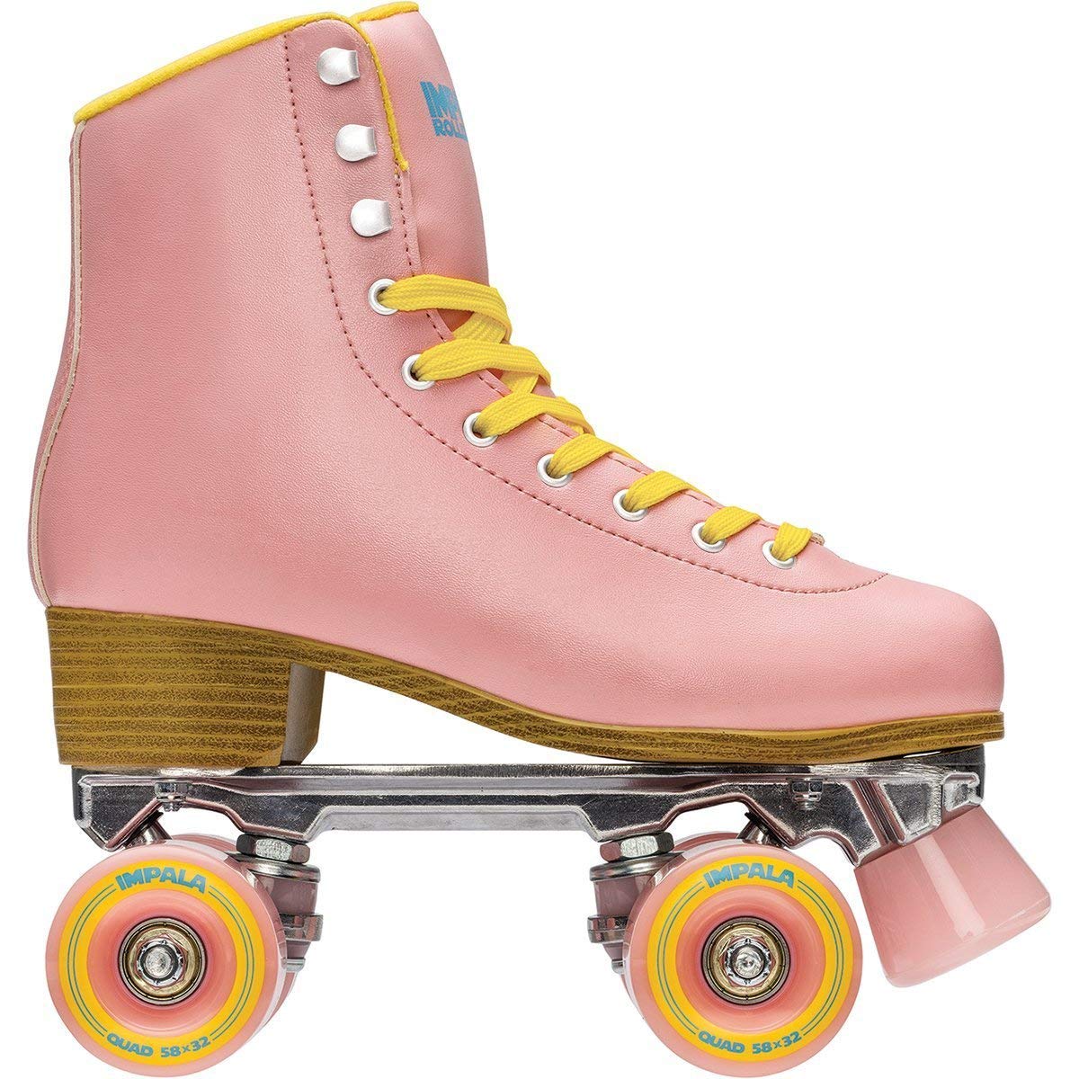 Impala Rollerskates Girl'S Impala Quad Skate (Big Kid/Adult) Pink/Yellow 7 (Us Men'S 5, Women'S 7) M
