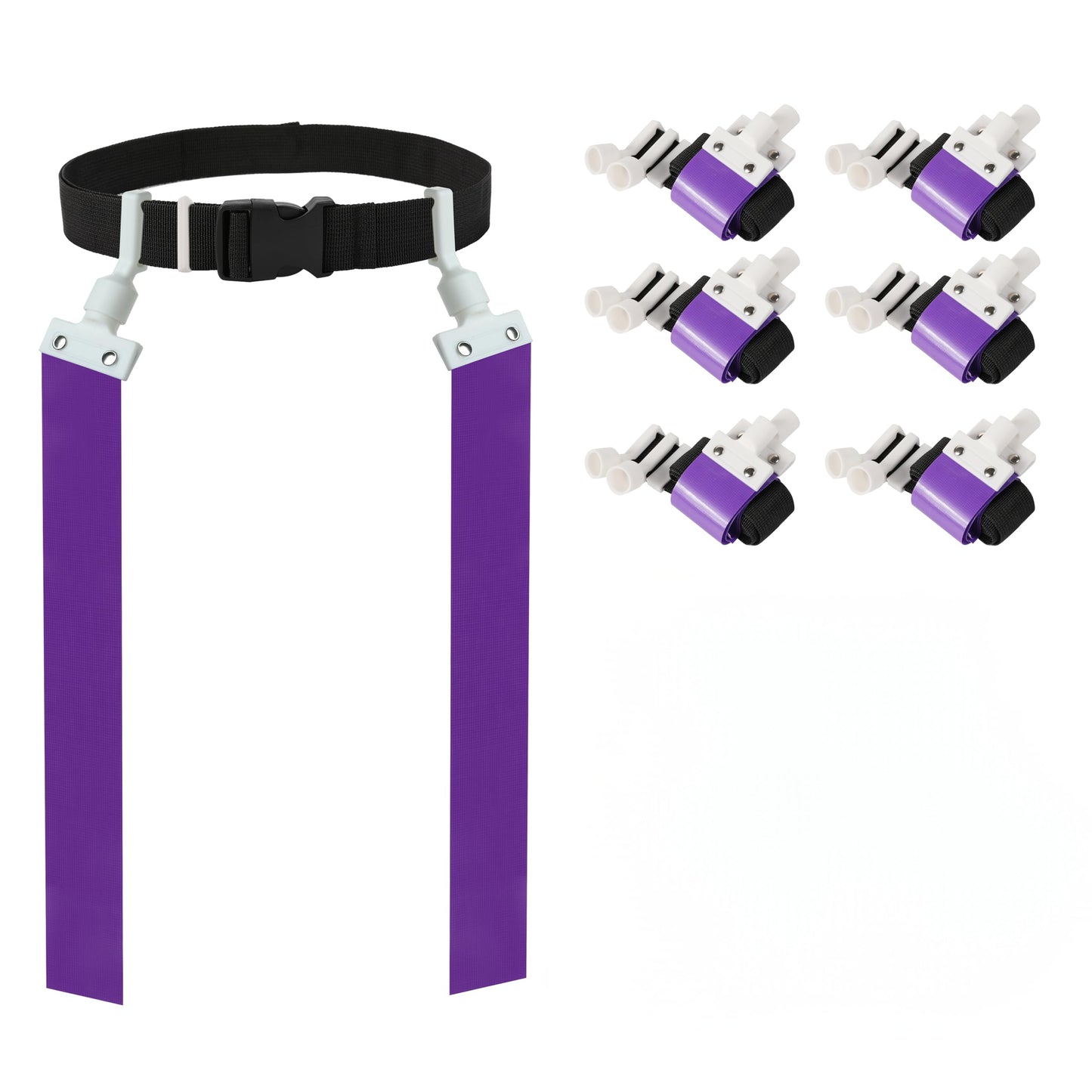 Gameday 6 Player Pop Flag Football Set-Complete w/Flags, Belts and carry Backpack (Purple)