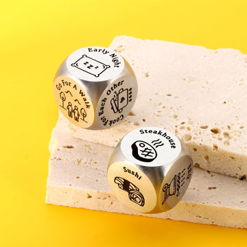Valentines Gifts for Him Her, Anniversary Date Night Engagement Gifts for Boyfriend Couples 2 pcs Food Date Night Dice Set Decid