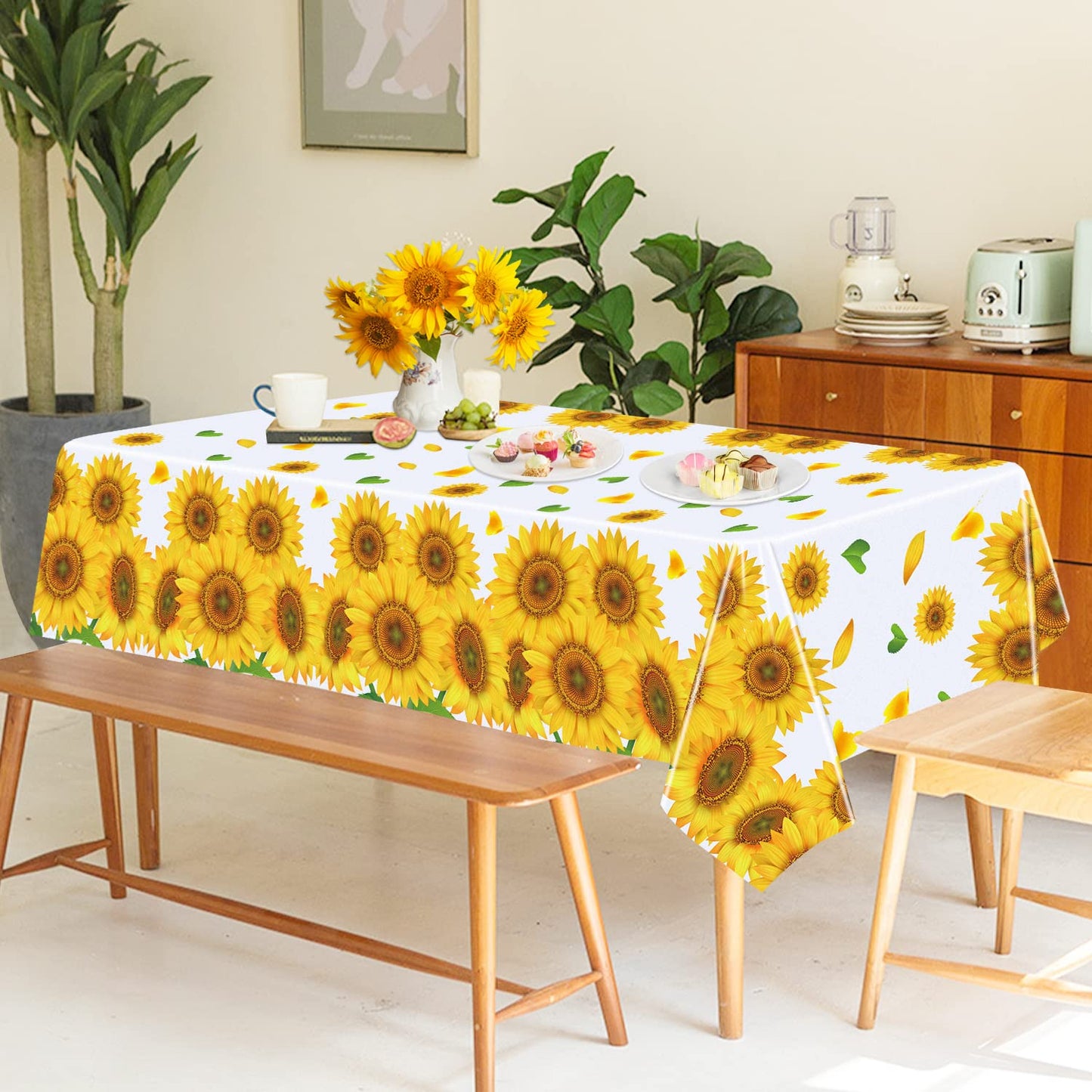 4 Pack Sunflower Tablecloth 51 X 86 Inch Plastic Rustic Sunflower Tablecloth Sunflower Party Tablecloth Sunflower Birthday Party