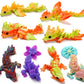 GHIAKQYT 8PCS 3D Printed Dragon Toys  Articulated Dragon Fidget Toy Flexible Desk Pets  3D Printed Animals Toys Gift for Kids mature-themed Home Office Decor