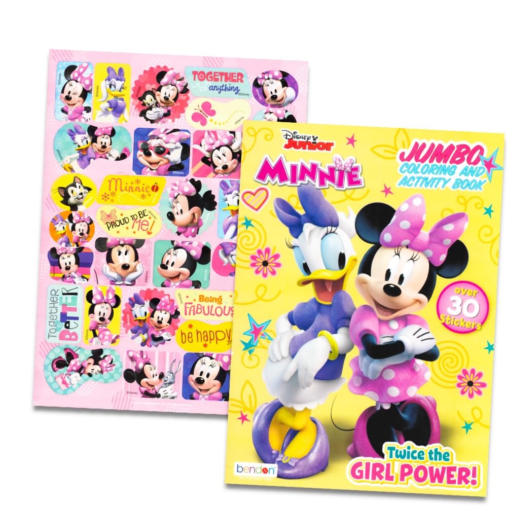 Disney Minnie Mouse Coloring Book Bundle -- 3 Pack Coloring Books with Stickers (Minnie Mouse Party Supplies Pack)