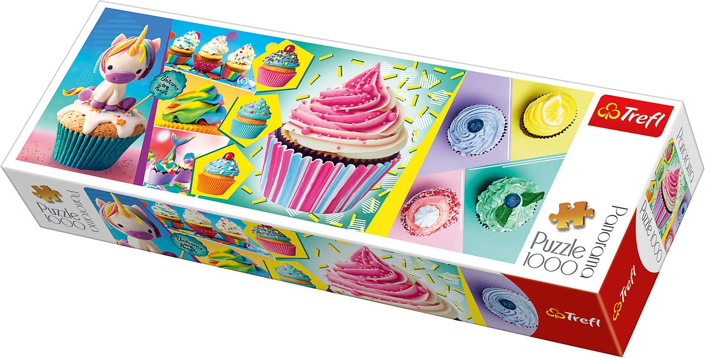 Trefl 1000 Piece Panorama Jigsaw Puzzles  Colourful Cupcakes