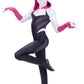 Marvel Spider-Gwen Official Youth Zentai Halloween Costume - Hooded Spandex Jumpsuit with Printed Design and Pull On Spandex Mask (Large) Multi