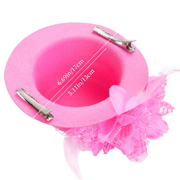 Obmwang 5 Pieces Girls Tea Party Supplies Tea Party Gloves Hats Girls Kids Tea Party Necklace Fan For Girls Tea Party Costume
