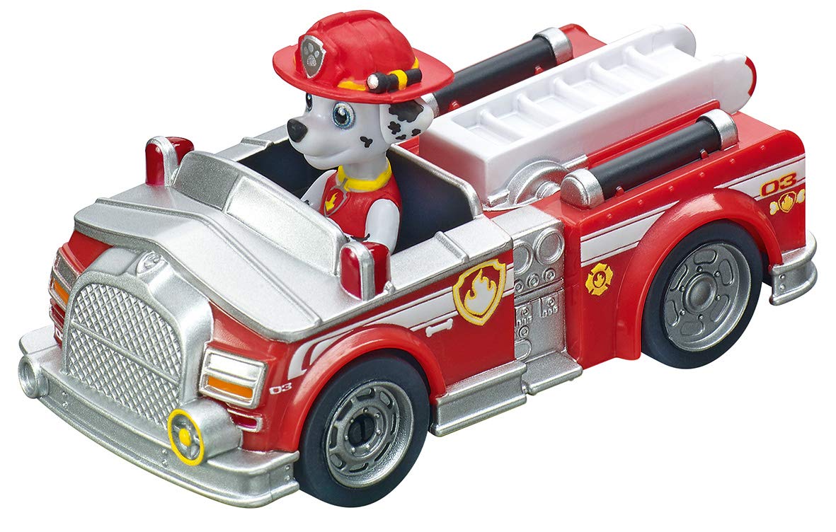 Carrera First Paw Patrol - Slot Car Race Track - Includes 2 Cars: Chase and Marshall - Battery-Powered Beginner Racing Set for Kids Ages 3 Years and Up  Multi