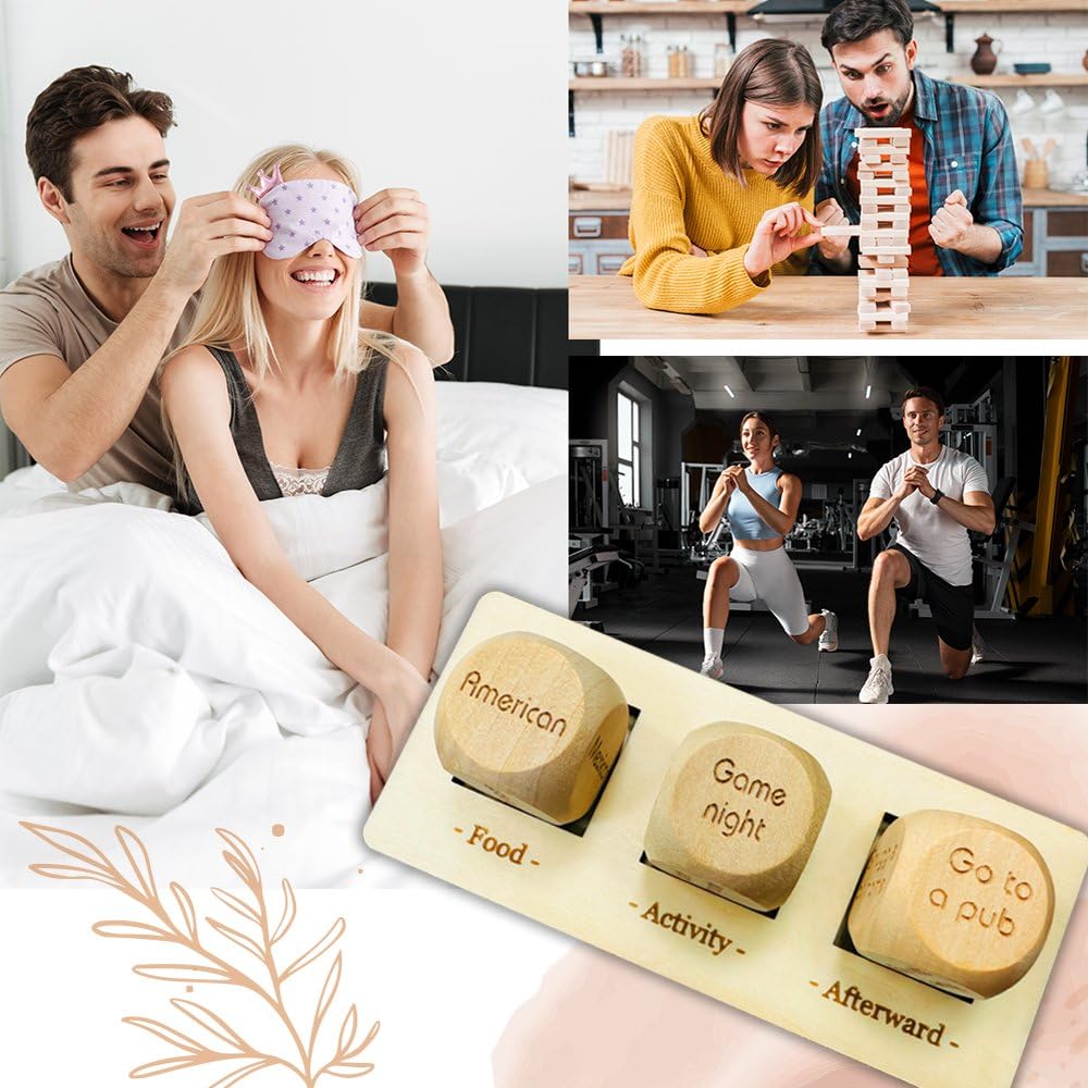 2024 New Couples Date Night Activities Date Night Dice for Couples Food Cube Game Fun Night Dating Decision Dice Romantic Wood C