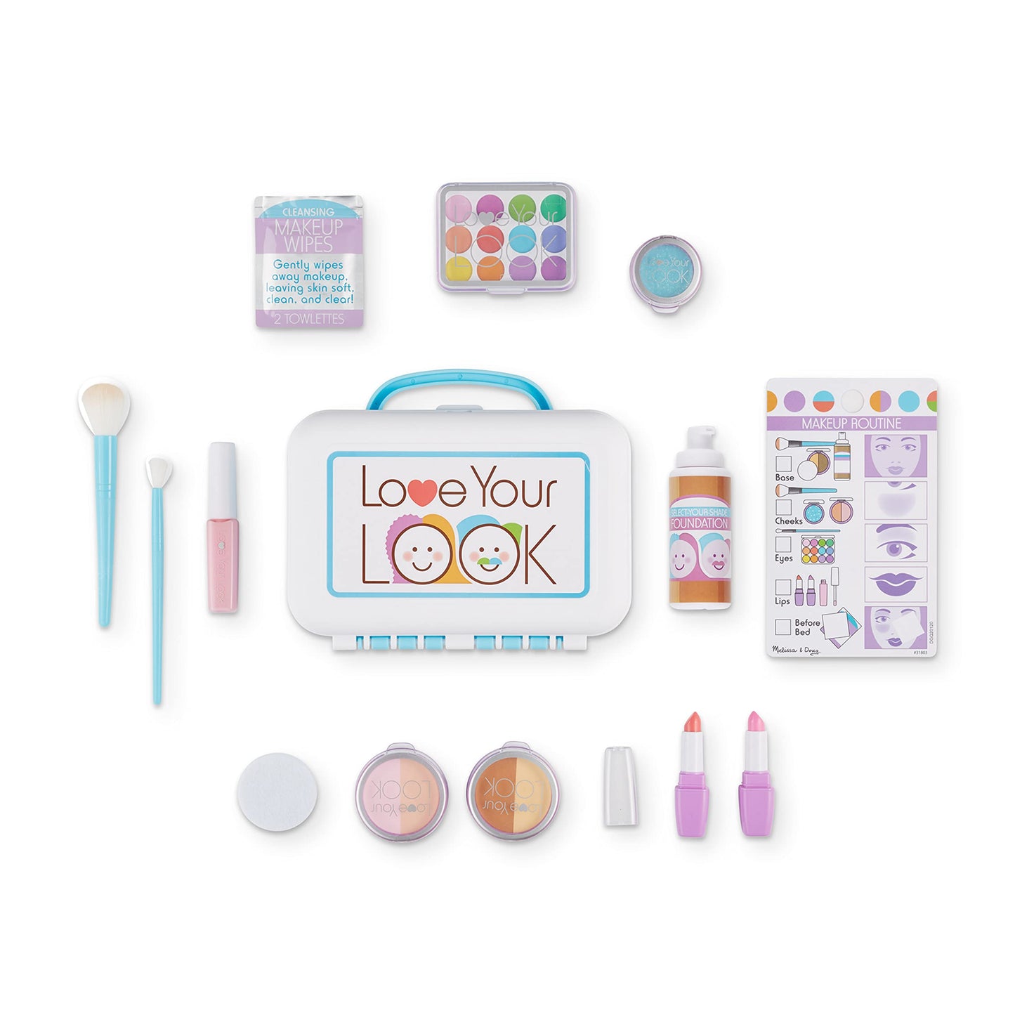 Melissa & Doug Love Your Look - Makeup Kit Play Set,16 Pieces Of Pretend Makeup