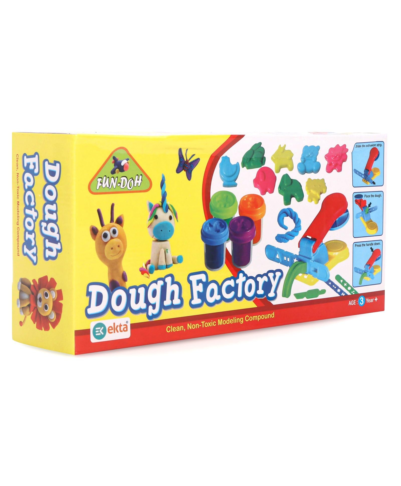 Toy Vibes Plastic FunDoh Dough Factory Non Toxic Art & Craft Modeling Clay Compound Kit, EduCational Toy, Classic Board Games 