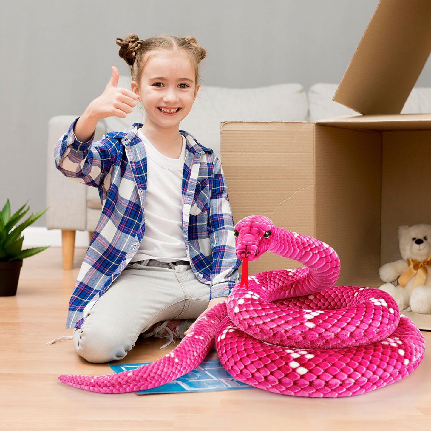 Mgztthw Snake Plush, Stuffed Snake Animal, 27 In Large Toy Snakes For Kids, Giant Stuffed Animals Snake, Lifelike Plush Snake Fo