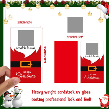 Outus 50 Pieces Christmas Scratch Off Cards Stickers Christmas Hawaii Party Games Vouchers Festive Raffle Tickets Holiday Business Prize Drawings For Kids Adults Families Events Groups (Santa)
