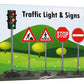 Kiddie Play Traffic Light Toy Set with 5 Street Signs, Multicolor, Model KT9326, Durable Plastic for Kids