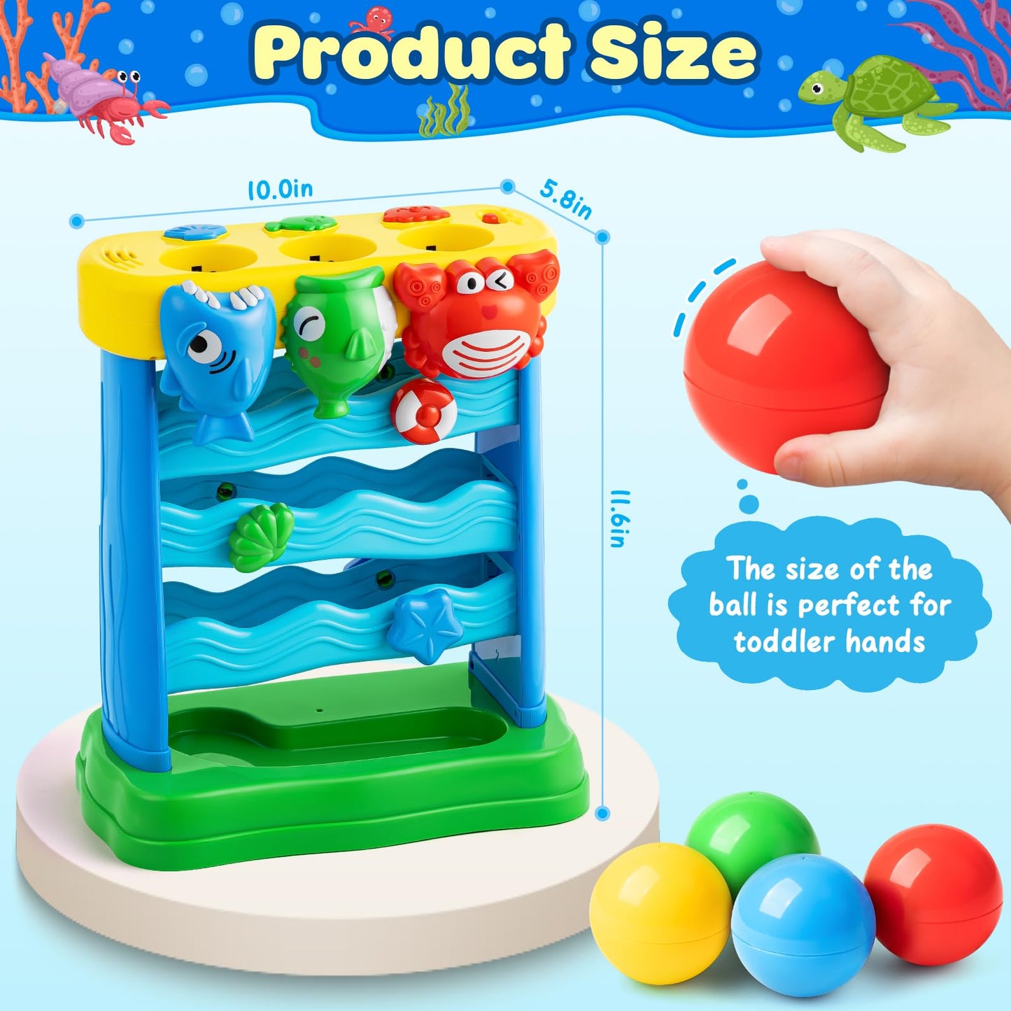 V-Opitos Musical Toys For 1, 2 Years Old Boys & Girls, Feeding Interactive Toys Gifts For Baby 6-12, 12-18 Months, Montessori Education Toys, Perfect Toddler Christmas Birthday Gifts