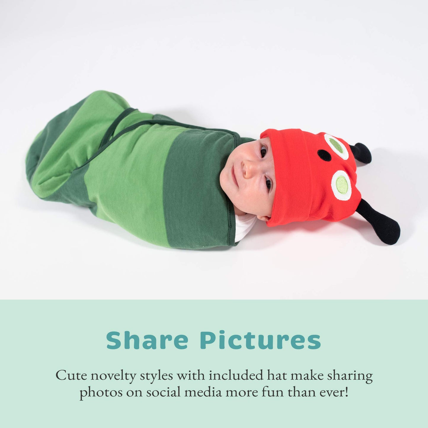 Baby Swaddle  100 cotton Adjustable hook and loop Newborn Blanket Wrap - with Novelty Hat Beanie