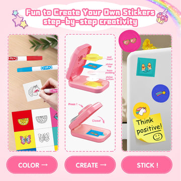 Tacopet Sticker Maker Kit - Create 60 DIY 3D Stickers - Miniature Foam Crafts for Kids Ages 6-12 - Fun Gift for Girls & Boys