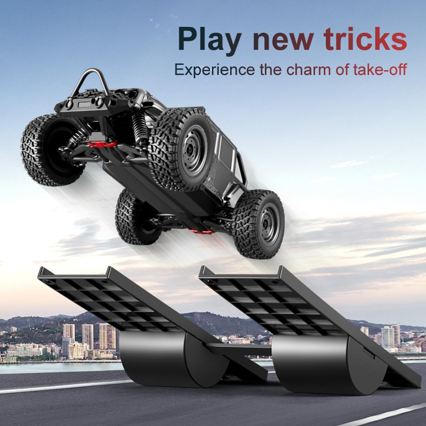 Hobby Fans RC Car Jump Ramp RC Car Takeoff Board RC Stunt Playset for 1/8 1/10 1/12 1/14 1/16 RC Crawler Car Accessories