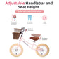 Aceger 12'' Kids Balance Bike With Basket, No Pedal Toddler Bicycle For Early Learning Leg Strength And Steady Balancing, Durabl
