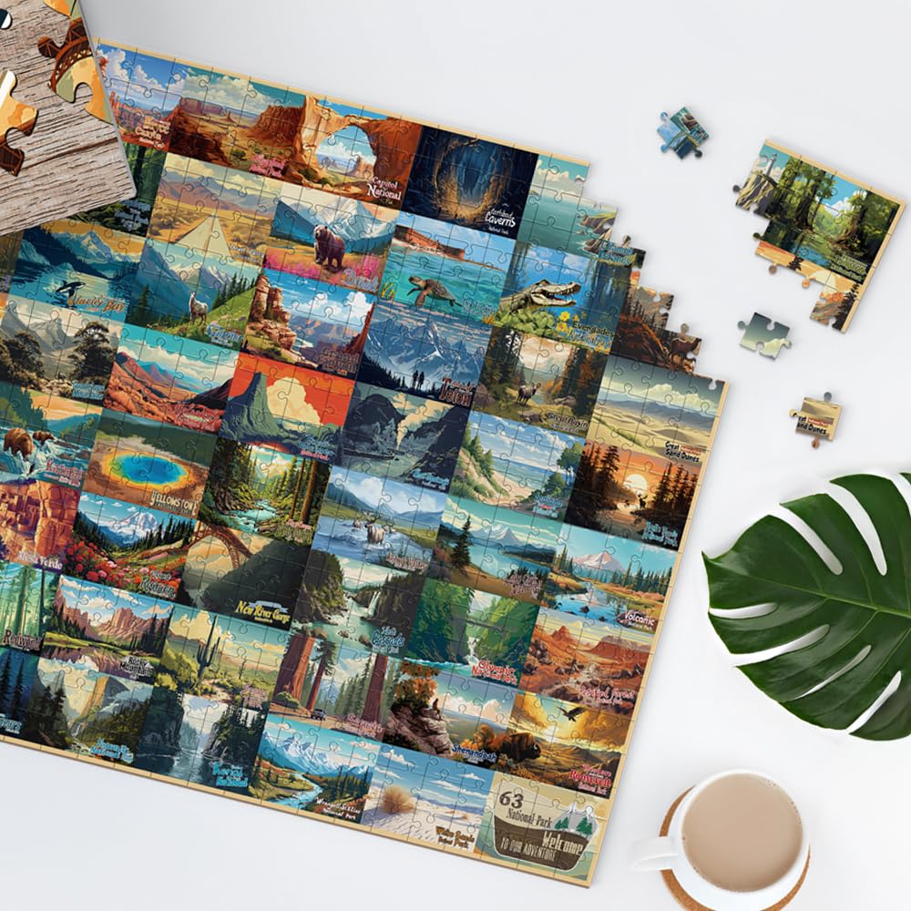 Shoxrem 1000 Pieces National Parks Jigsaw Puzzle - Vintage National Parks Puzzle For Adults, Perfect For Nature Lovers