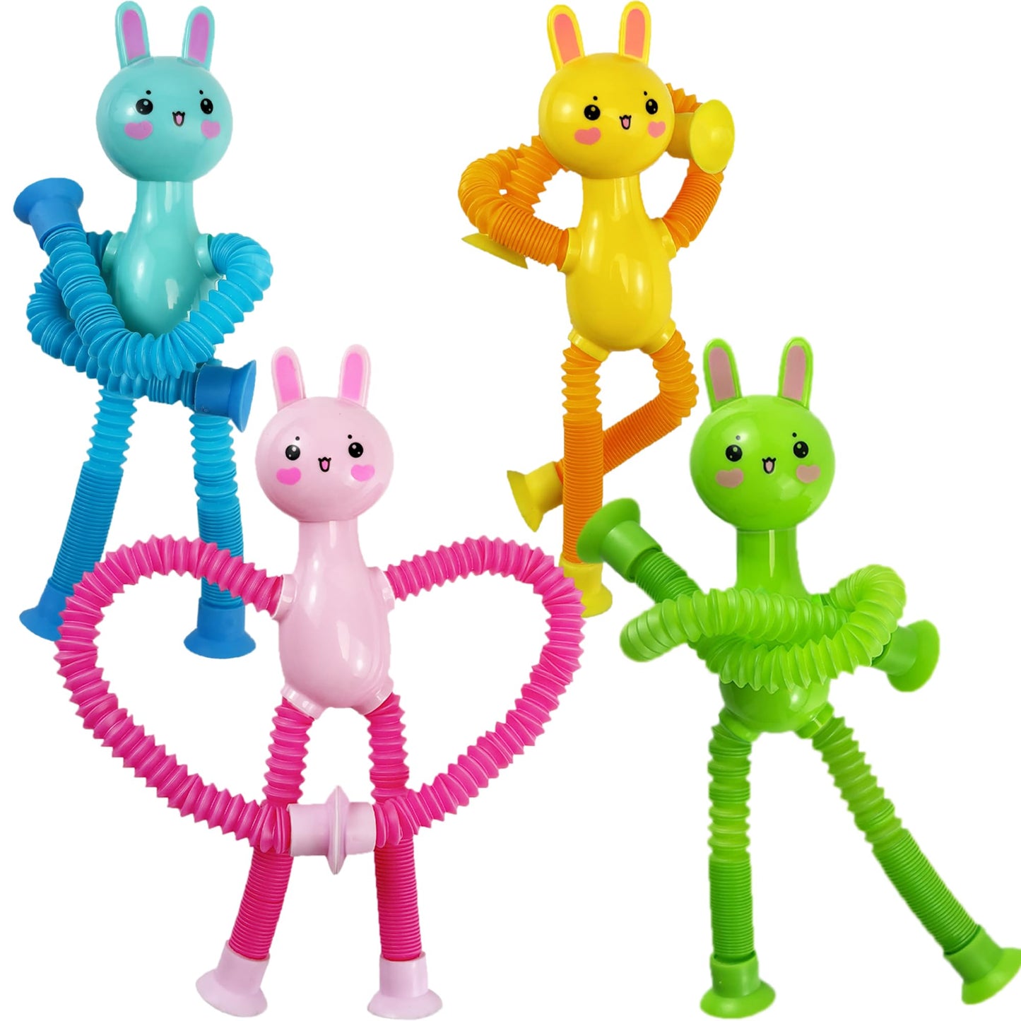 Easter Basket Stuffer Gift For Toddlers Boy Girls Year Old Ages 3+, Bunny Rabbit Sensory Travel Toys 4Pcs Airplane Activities Su