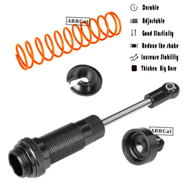 ARRCat Big Bore RC Shock for Slash 4WD 4x4 Upgrades Parts, 1/10 Stampede 4WD 4x4,Hoss 4WD 4x4,Rustler 4WD 4x4,4PCS Aluminum Full