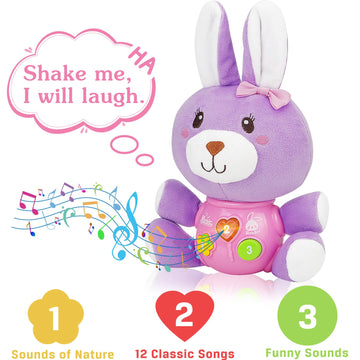 Baby Easter Gifts For Girls Boys: Easter Bunny Stuffed Animal Plush Baby Musical Toys Baby Easter Toys 6 To 12 Months Baby Toys