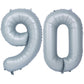 40 In Matte Gray Number Balloons Helium Foil Mylar Balloon Birthday Party Banquet Decoration 90